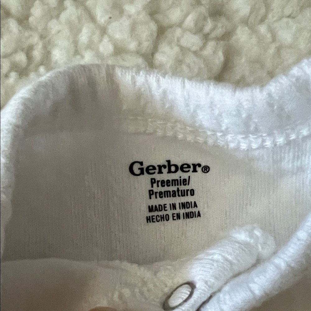 Gerber White Ribbed Kids Matching Set - Picture 2 of 3